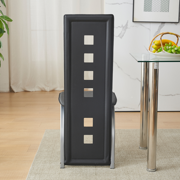 【同款编码：41549207】110CM黑清色餐桌套装（本产品将拆分成两个包裹）桌腿为银色-23