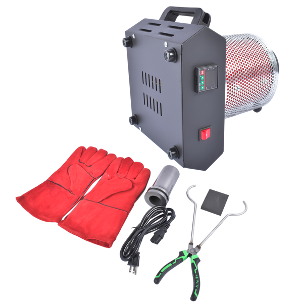 A3 1KG带网熔金炉 1KG Gold Melting Furnace 1500W 1100°C/2012°F, Compact High-Temperature Metal Casting Furnace with Heat Shield  for Smelting Aluminum Gold Copper Metal Scrap 110V-8