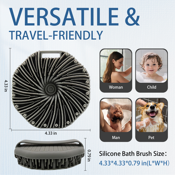 硅胶身体去角质刷，淋浴专用去角质刷，温和去角质-6