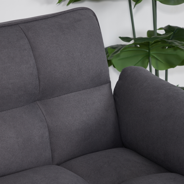 75英寸喇叭扶手可转换双人沙发床-深灰色-10