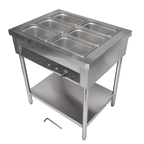 A3-6盘商用保温柜 6-Pan Commercial Food Warmer, Professional Buffet Catering Food Warmer, Electric Steam Table, Stainless Steel-3