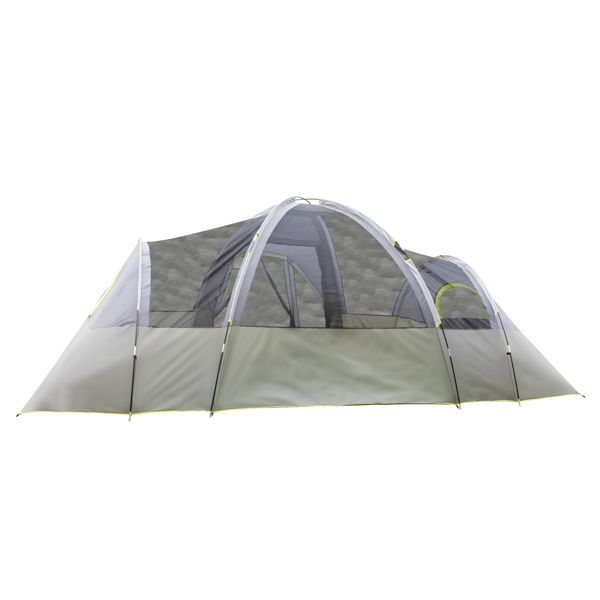 10人 深灰色 三室 露营帐篷 涤纶布 玻璃纤维杆 522*260*210cm 家庭帐篷 N001 -9