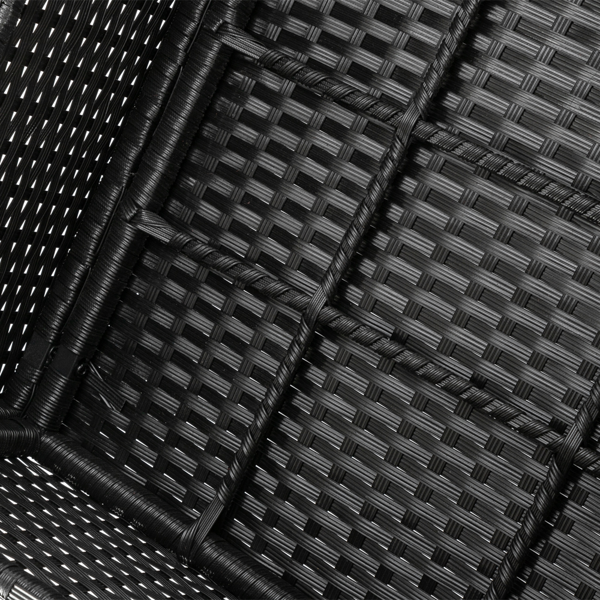 2pcs单人沙发和1pc双人沙发和1pc茶几 扶手满编 黑色四线藤 座垫真空包装 编藤四件套-77