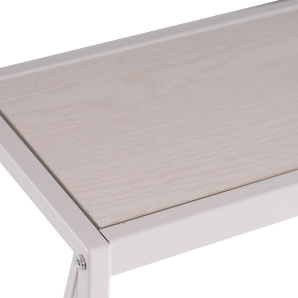 2层X型侧面 玄关桌 白色木纹 白色框架 门庭置物 三胺板 铁框架 110*23*73cm-10