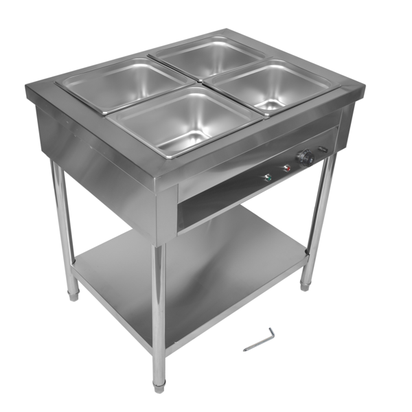 A3-4盘商用保温柜 4-Pan Commercial Food Warmer, Professional Buffet Catering Food Warmer, Electric Steam Table, Stainless Steel-5