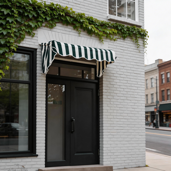 4' 绿白条 伸缩遮阳篷 涤纶布 铁支架 可调节-13