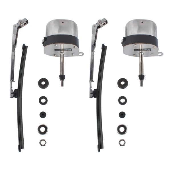 改装雨刮电机套件 Silver Windshield Wiper Motor Kit Street Hot Rod Universal Boat Fit for Chevy Fit for Jeep-4