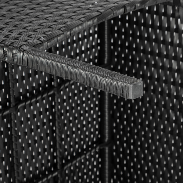 2pcs单人沙发和1pc双人沙发和1pc茶几 扶手满编 黑色四线藤 座垫真空包装 编藤四件套-67