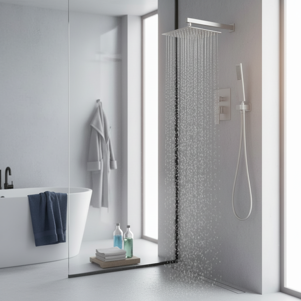 公头NPT哑光拉丝淋浴系统，浴室水龙头套件，带10英寸雨喷头和手持淋浴装置（包括压力平衡淋浴阀套件）【周末不发货，TK/TEMU订单仅支持自提】-13