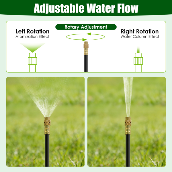（自提可发加拿大，temu&tk下自提单）花园滴灌套装，配备360°可弯曲喷雾喷头，自动花园灌溉系统，适用于花园、草坪、温室、花坛、露台及草坪降温-5