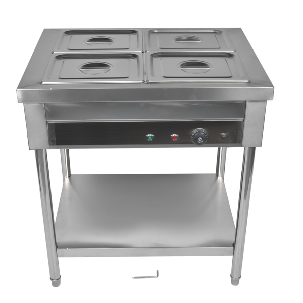 A3-4盘商用保温柜 4-Pan Commercial Food Warmer, Professional Buffet Catering Food Warmer, Electric Steam Table, Stainless Steel-1