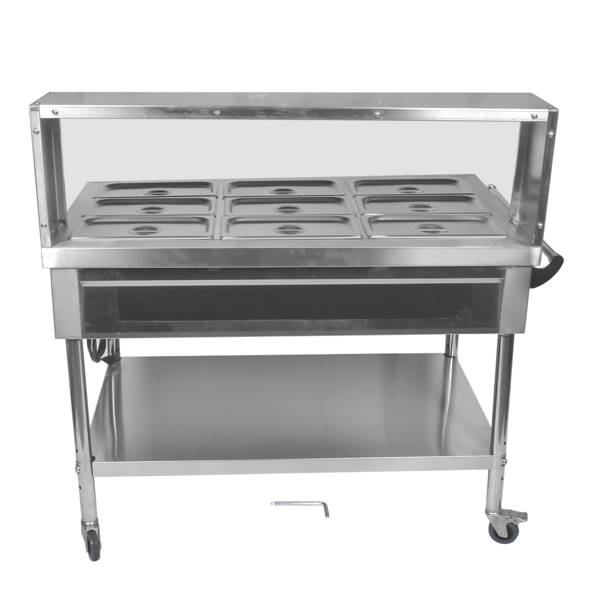 A3-9盘商用保温柜带挡板 9-Pan Commercial Food Warmer with Dividers, Professional Buffet Catering Food Warmer, Electric Steam Table, Stainless Steel-6