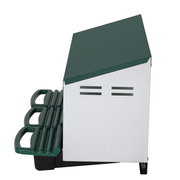 3隔间 81*51*47cm 斜顶房屋 绿色 铁+塑料 喂食用品-3