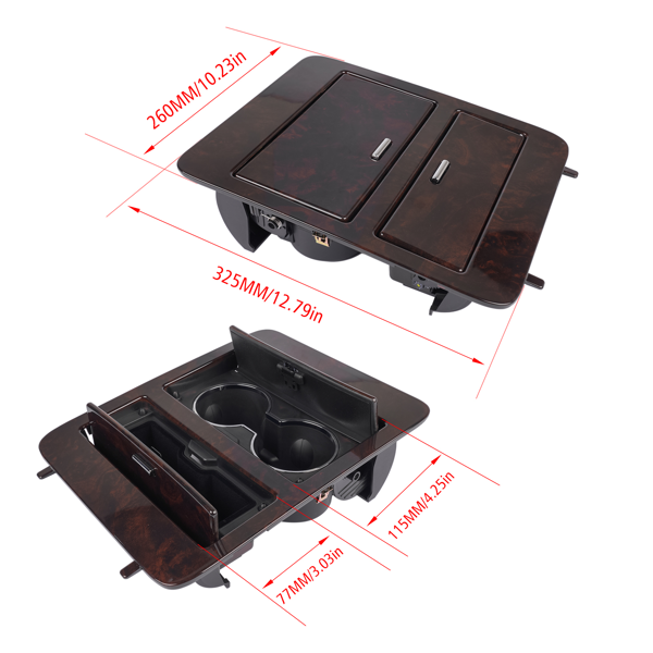 水杯架 New Console Cup Holder Woodgrain Fits for Cadillac Escalade Chevrolet Suburban Silverado GMC Yukon Sierra 1500 2500HD 3500HD 2007-2014 23164631 20811675-6