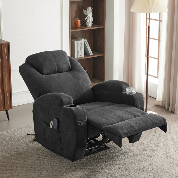 1pcs 黑色 织物 电动平躺 功能椅带2点按摩带加热 120kg 室内功能椅 英国-19