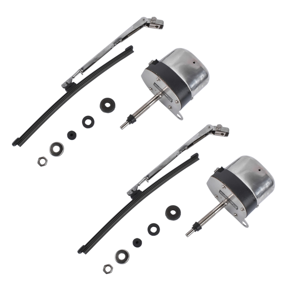 改装雨刮电机套件 Silver Windshield Wiper Motor Kit Street Hot Rod Universal Boat Fit for Chevy Fit for Jeep-1