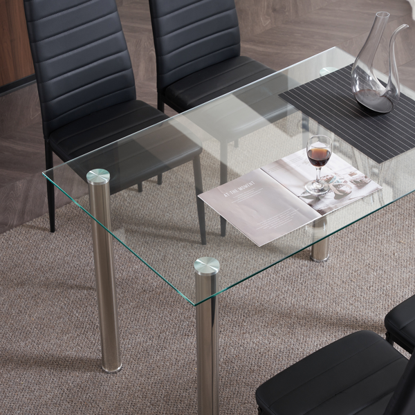 4pcs 高靠背横线缝纫装饰 PU革 餐椅 圆管 黑色 N201（替换编码：13028198-18410366）-57