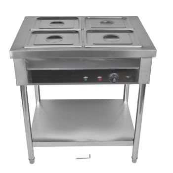 A3-4盘商用保温柜 4-Pan Commercial Food Warmer, Professional Buffet Catering Food Warmer, Electric Steam Table, Stainless Steel