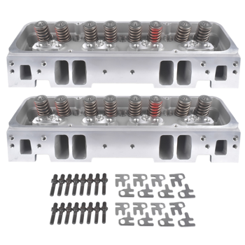 缸盖总成 Complete Aluminum Cylinder Heads Fits for SBC Chevy 350 Camaro 190cc 64cc 2.02/1.60-Straight 129006601