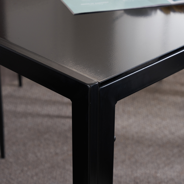 4pcs 高靠背横线缝纫装饰 PU革 餐椅 圆管 黑色 N201（替换编码：13028198-18410366）-10