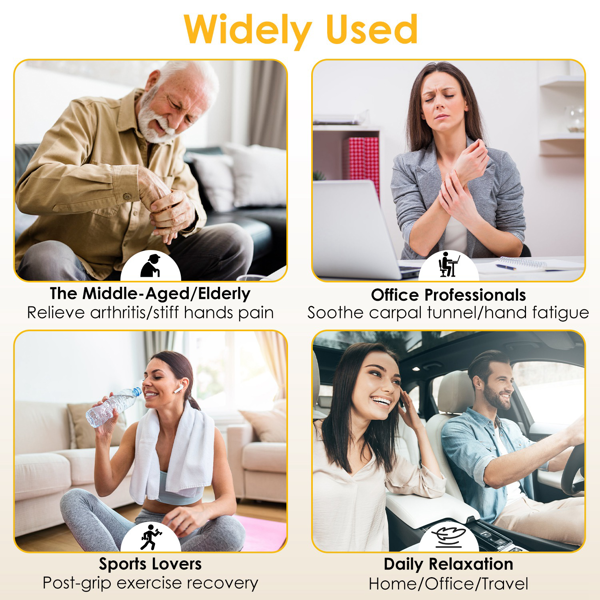 （自提可发加拿大，temu&tk下自提单）14个气囊无线手部按摩器，3种按摩模式、5档强度、3档热度，缓解关节炎和腕管综合征，专为关节炎及腕管综合征疼痛设计的无线手部按摩工具-9