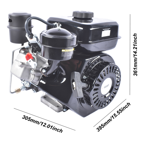A3-黑色3HP四冲程单缸柴油发动机 3HP 4-stroke Heavy Duty Single Cylinder Diesel Motor Engine 196CC/2200W (Black)-4