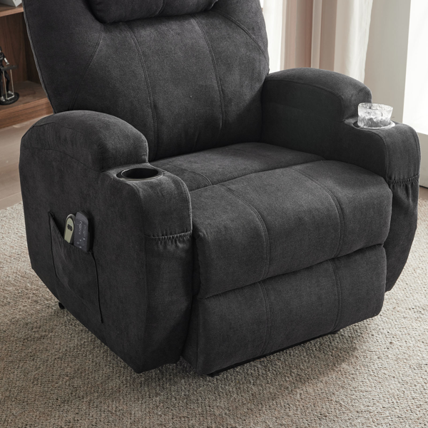 1pcs 黑色 织物 电动平躺 功能椅带2点按摩带加热 120kg 室内功能椅 英国-22