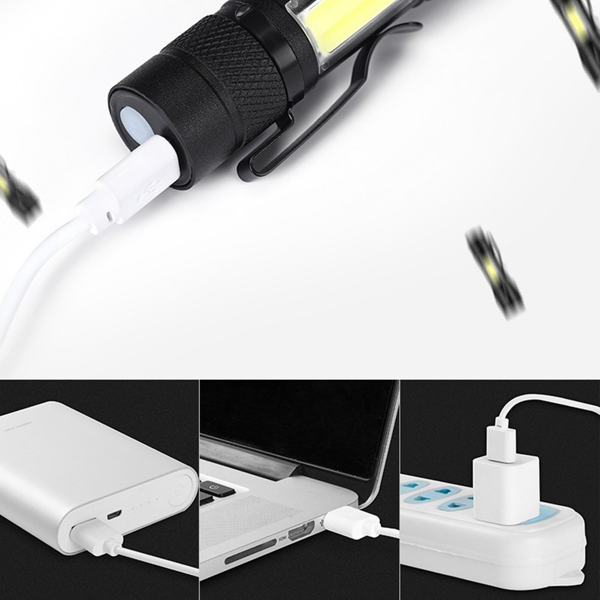 2 套可充电式小型LED手电筒野营手电筒工作灯-7