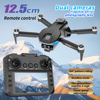 XS8-Drone with HD Dual Camera for Beginners, Large Remote Screen & Body LCD Display, Brushless Motors, Optical Flow Stability