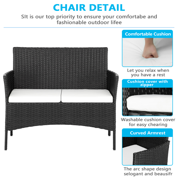 2pcs单人沙发和1pc双人沙发和1pc茶几 扶手满编 黑色四线藤 座垫真空包装 编藤四件套-36