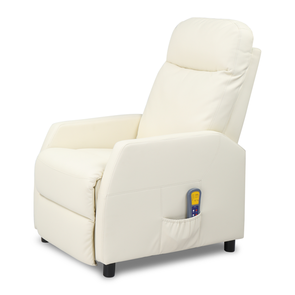 奶油白 PU 带6点按摩1点加热功能 120kg 室内功能椅 英规 BRC-004-2