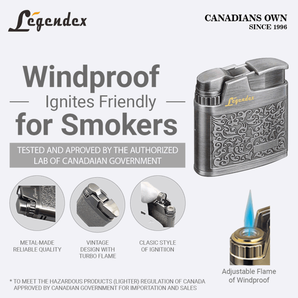 LEGENDEX®攀登者* 银色防风打火机复古风格用于雪茄香烟厨房户外可重复充气可调节火焰高度便携式-3