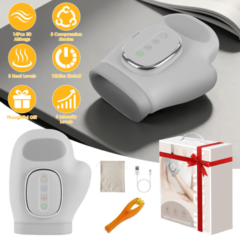 （自提可发加拿大，temu&tk下自提单）14个气囊无线手部按摩器，3种按摩模式、5档强度、3档热度，缓解关节炎和腕管综合征，专为关节炎及腕管综合征疼痛设计的无线手部按摩工具