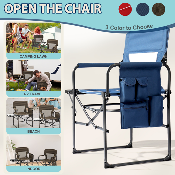 座高19"*宽23"*深16"  蓝灰色  野营椅 牛津布 120kg-6