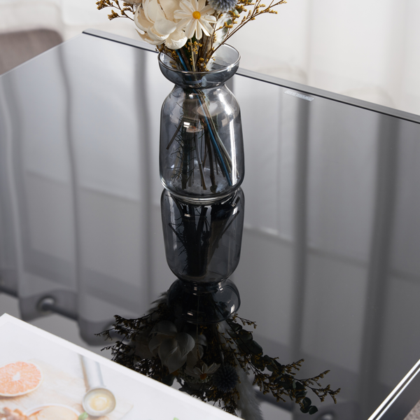 4pcs 高靠背横线缝纫装饰 PU革 餐椅 圆管 黑色 N201（替换编码：13028198-18410366）-18