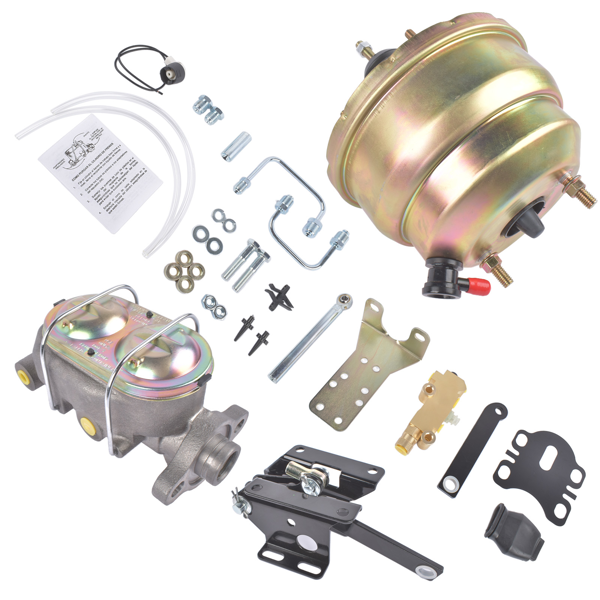 刹车助力器总成 Power Brake Booster Assembly Manual Master Cylinder Replacement for 1957-1972 Ford Galaxie & Fullsize Cars-6
