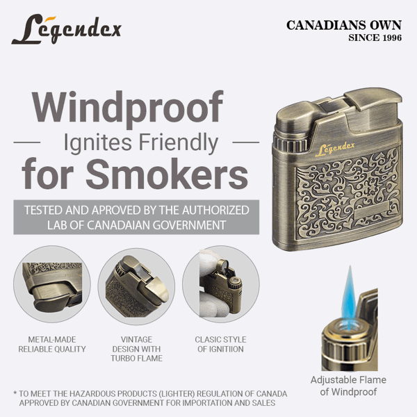 LEGENDEX®攀登者* 银色防风打火机复古风格用于雪茄香烟厨房户外可重复充气可调节火焰高度便携式-2