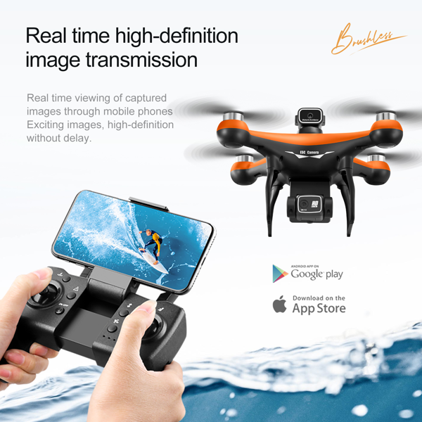 S116 Drone Orange 2 Batteries Built-in Electric Adjustable Camera Adjustable To 90° With LED Nightlight Drone Beginners' Favorite The Perfect Toy Gift-8