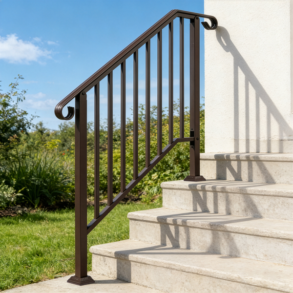 古铜色 3阶 庭院楼梯扶手-10