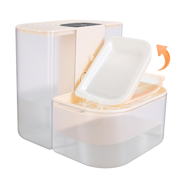 （自提可发加拿大，temu&tk下自提单）智能自动宠物饮水机，双水箱自动宠物饮水机，双水箱过滤，4.5升无线宠物饮水喷泉，带遥控器-11