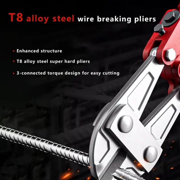 12 英寸重型迷你钢丝切割器，用于切割围栏、钢丝、细链条、螺丝和铆钉，配备软握橡胶人体工学手柄剪-5