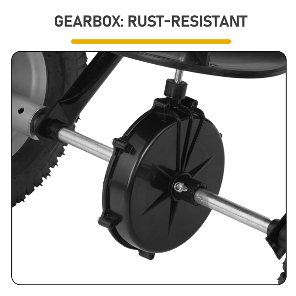 98*76*77CM 黑色 110lb 橡胶充气轮 牵引挂车款 施肥车 调节10档位 花园推车 送防尘罩 过滤网-5
