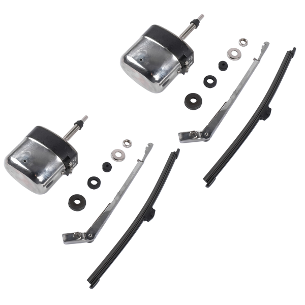 改装雨刮电机套件 Silver Windshield Wiper Motor Kit Street Hot Rod Universal Boat Fit for Chevy Fit for Jeep-7