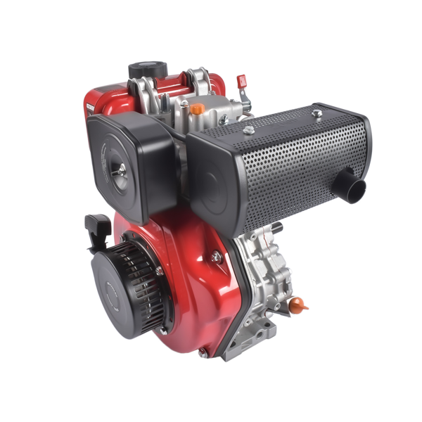 A3-红色5HP四冲程单缸柴油发动机 5HP 4-stroke Heavy Duty Single Cylinder Diesel Motor Engine 247CC/3600W (Red)-4