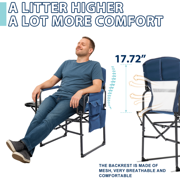 座高19"*宽23"*深16"  蓝灰色  野营椅 牛津布 120kg-8