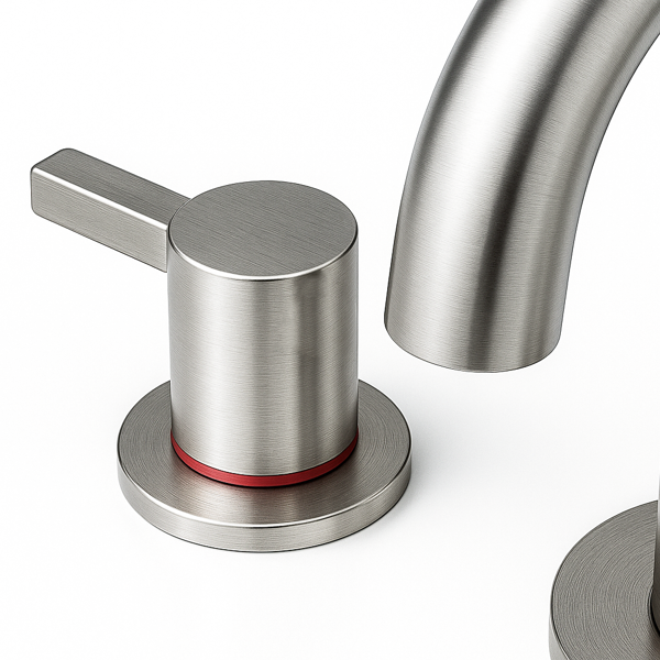 8英寸宽幅洗手盆龙头，双把手三孔设计，带360°旋转喷嘴和弹起式排水器，拉丝镍[周末无法发货，TK/TEMU仅支持自提]-6