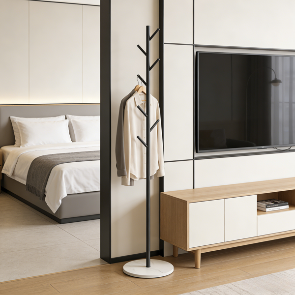 Clothing Rack, Golden Metal Freestanding Heavy Duty Clothes Rack with Marble Base, Multipurpose Garment Hanger for Bedroom, Hat, Scarf, Jacket,-9