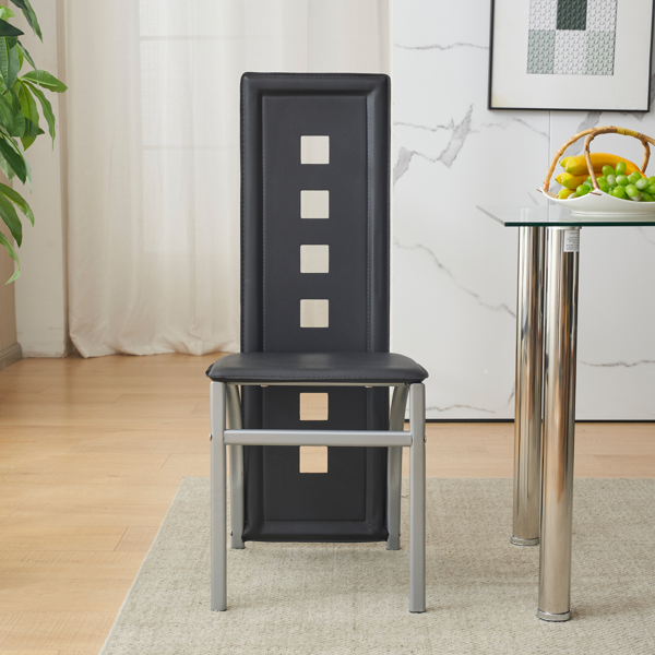 【同款编码：41549207】110CM黑清色餐桌套装（本产品将拆分成两个包裹）桌腿为银色-22