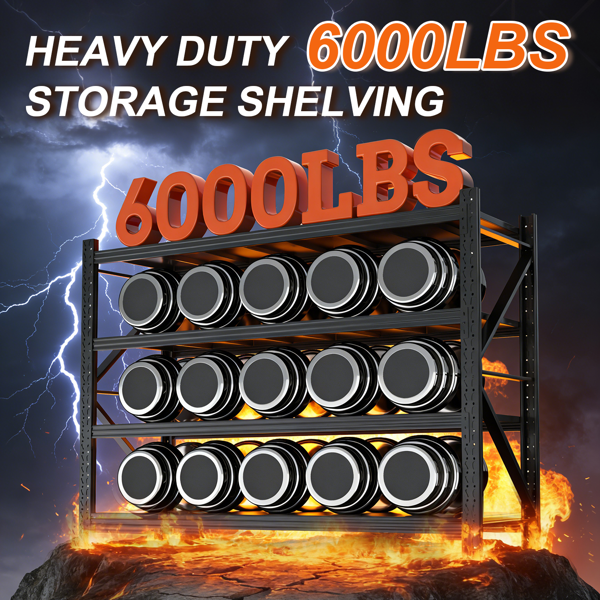 Temu 仅支持自提 重型车库货架单元70.1"H"71"W 24"D，4层钢制可调节金属储物架，3000磅工业货架，用于车库组织、地下室、仓库、车间、工具架-8