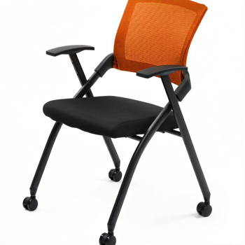 1PCS 整装堆叠 靠背不可调节 橙色 折叠椅 软包折叠椅 56*51*86cm PU 铁